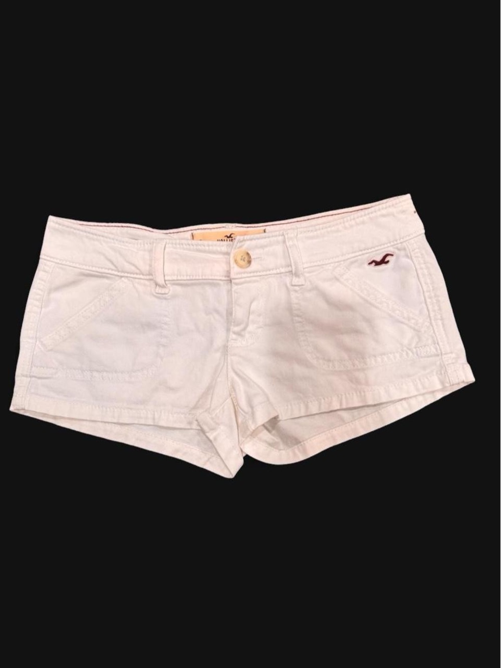 Hollister White Low-Rise Denim Jean Shorts